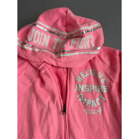 2XL Pink Hoodie & Pants Set "Fearless" Susan G  Komen breast cancer awareness - Picture 2 of 7